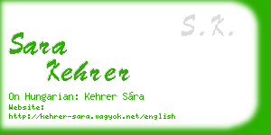 sara kehrer business card